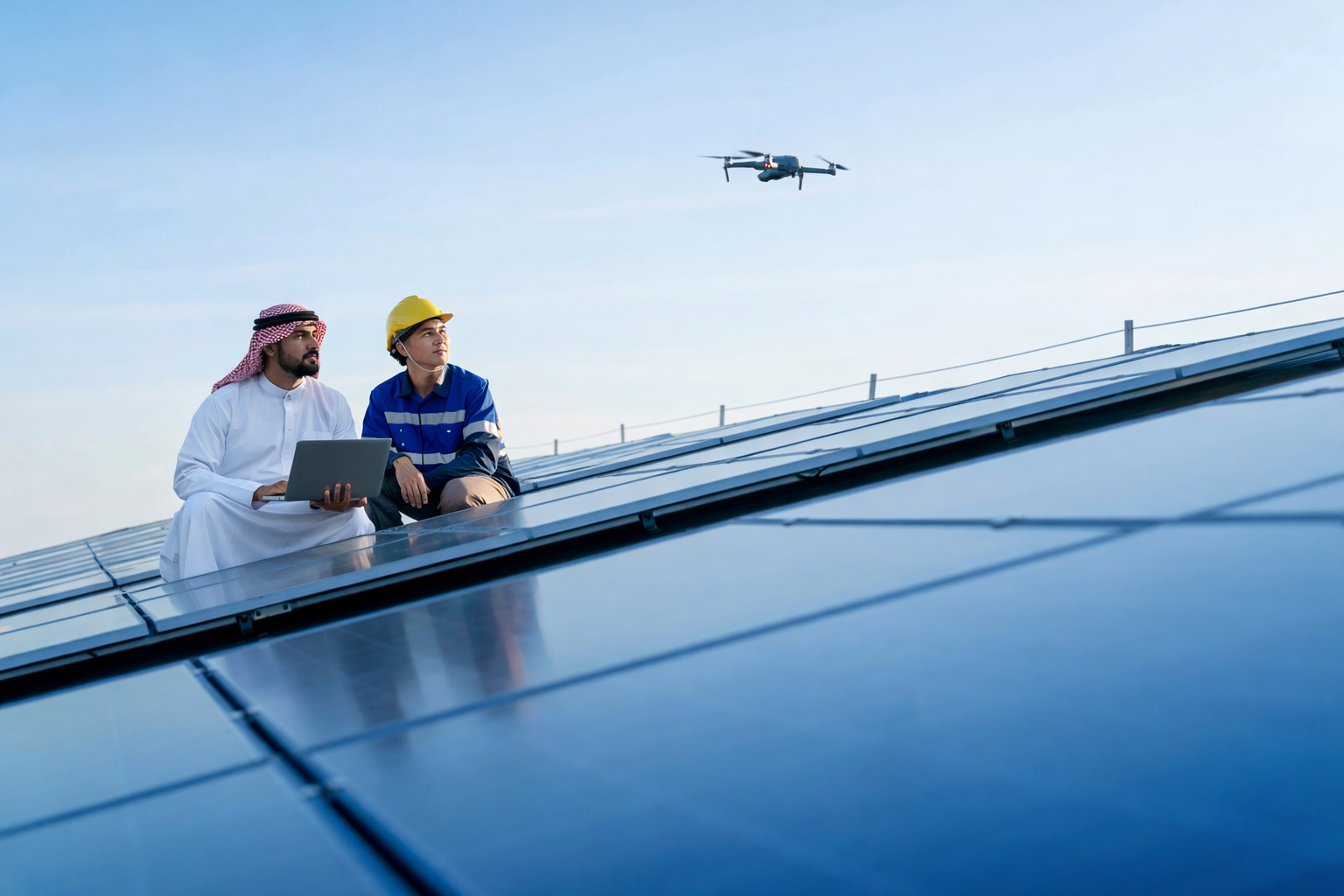 A close-up of a person's hands interacting with a futuristic, holographic interface, representing hands-on innovation.
